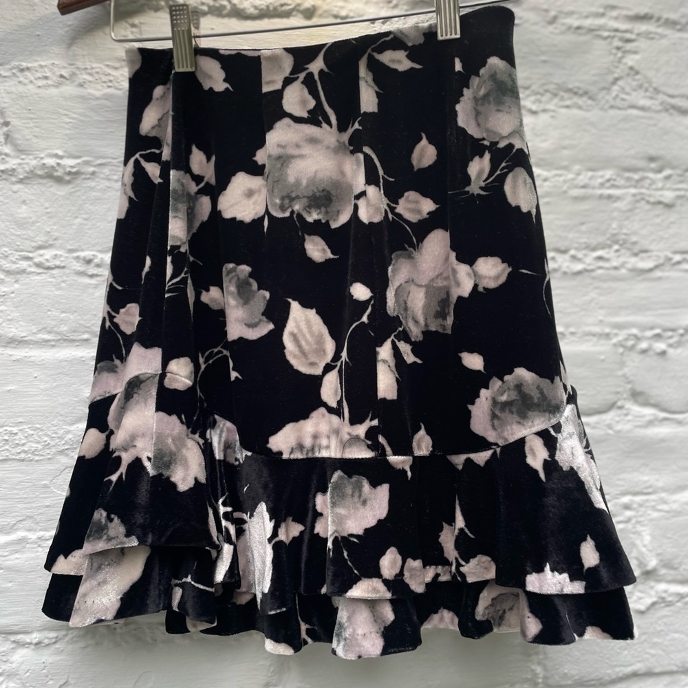 Aqua mini velvet skirt